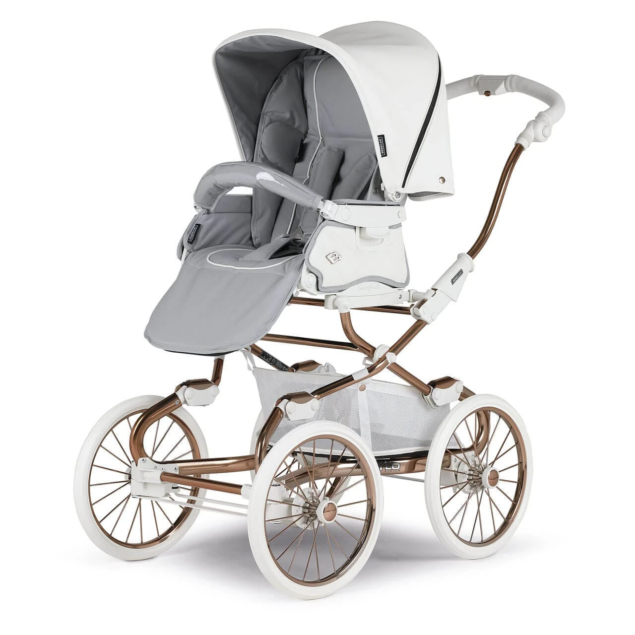 Bebecar Stylo Class+ Combination Pram, Raincover And LA3 Kit - White Rose - Inc Changing Bag 4 Bebecar Stylo Class+ Combination Pram, Raincover And LA3 Kit - White Rose - Inc Changing Bag - Image 2