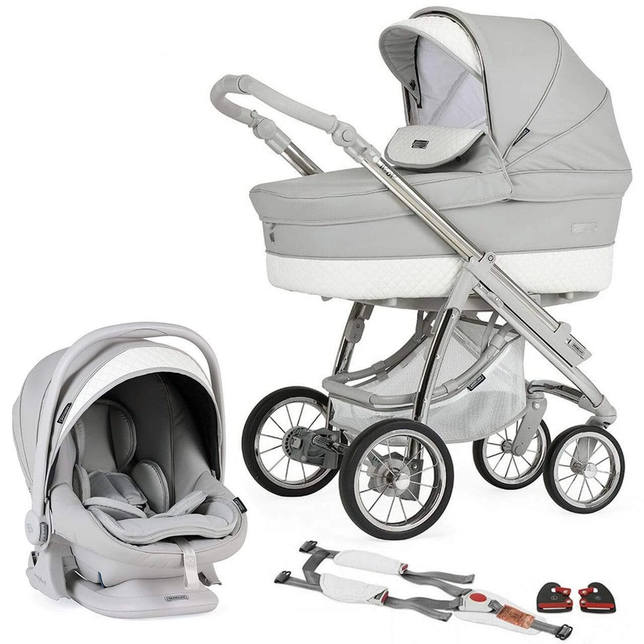 Bebecar Pack Ip Op Classic XL, Lie Flat Car Seat, LA3 Kit & Raincover - Silver Grey 3 Bebecar Pack Ip Op Classic XL, Lie Flat Car Seat, LA3 Kit & Raincover - Silver Grey