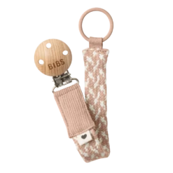 BIBS Pacifier Clip (Braided) - Blush/Ivory