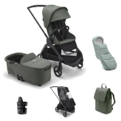 Bugaboo Dragonfly Pushchair Essential Bundle - Forest Green