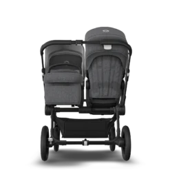 Bugaboo Donkey 5 Duo - Black/Grey Melange/Grey Melange -Baby Products Store bugaboo double pushchairs bugaboo donkey 5 duo black grey melange grey melange 31776237912200