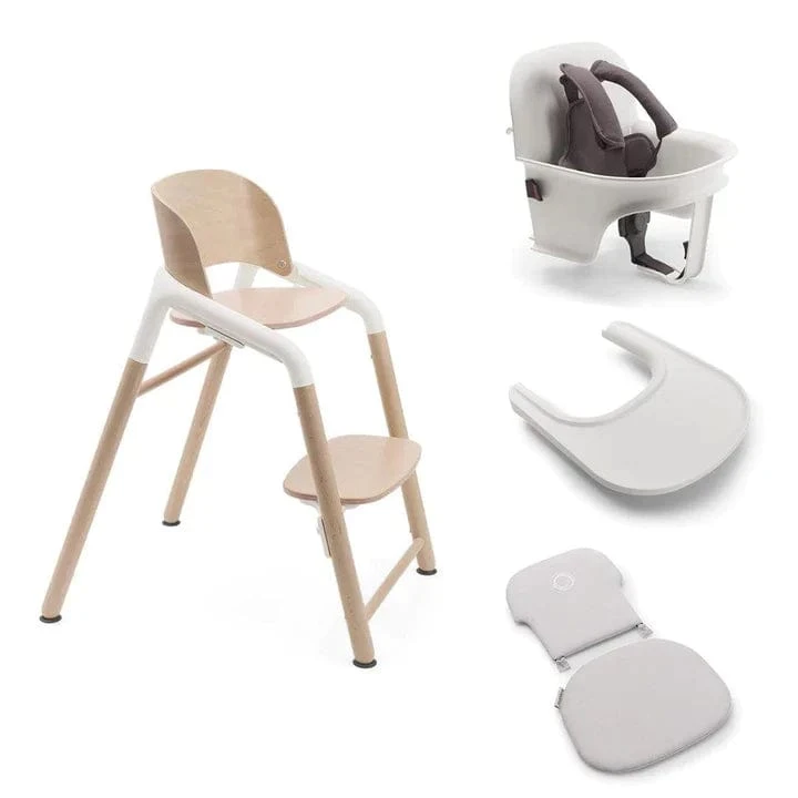 Bugaboo Giraffe Highchair With Complete Baby Set - Wood/White 3 Bugaboo Giraffe Highchair With Complete Baby Set - Wood/White