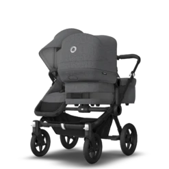 Bugaboo Donkey 5 Twin - Black / Grey Melange -Baby Products Store bugaboo prams pushchairs bugaboo donkey 5 twin black grey melange 31776275857544