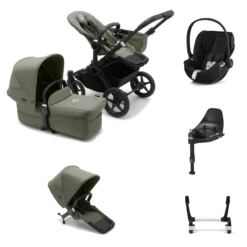 Bugaboo Donkey 5 Duo With Cloud T And Base T - Black/Forest Green