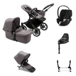 Bugaboo Donkey 5 Duo With Cloud T And Base T - Graphite/Grey Melange