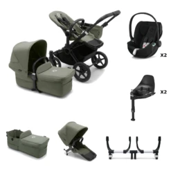 Bugaboo Donkey 5 Twin With Cloud T And Base T - Black/Forest Green