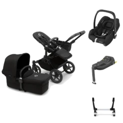 Bugaboo Donkey 5 With Cabriofix And Base - Black/Midnight Black