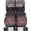 Cosatto Supa Dupa 3 Double Stroller - Charcoal Mister Fox