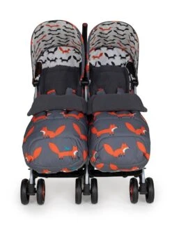 Cosatto Supa Dupa 3 Double Stroller - Charcoal Mister Fox