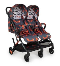 Cosatto Woosh Double Pushchair - Charcoal Mister Fox