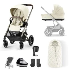 Cybex Balios S Lux Essential Bundle - Taupe / Seashell Beige