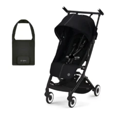Cybex Libelle Compact Travel Pushchair - Moon Black (2023) With Travel Bag