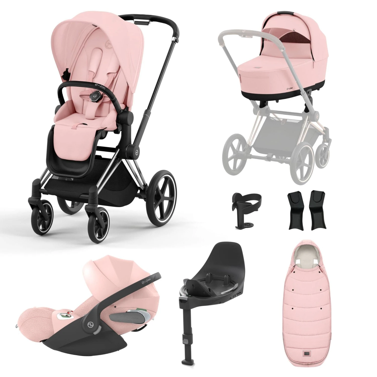 Cybex Priam Cloud T I-Size Bundles - Peach Pink (2023) 3 Cybex Priam Cloud T I-Size Bundles - Peach Pink (2023)