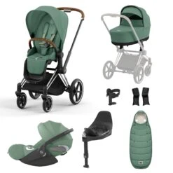 Cybex Priam Cloud T I-Size Bundles - Leaf Green (2023) -Baby Products Store cybex travel systems chrome brown cybex priam cloud t i size bundles leaf green 2023 32441093521544