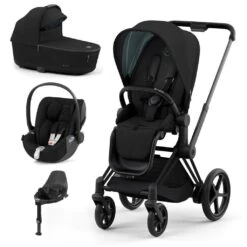 Cybex EPriam Complete Travel System 2023 - Matt Black / Sepia Black
