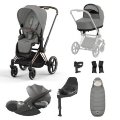 Cybex Priam Cloud T I-Size Bundles - Mirage Grey (2023) -Baby Products Store cybex travel systems rose gold cybex priam cloud t i size bundles mirage grey 2023 32441112592520