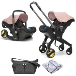 Doona Car Seat, Essential Bag & Raincover - Blush Pink