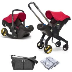 Doona Car Seat, Essential Bag & Raincover - Flame Red