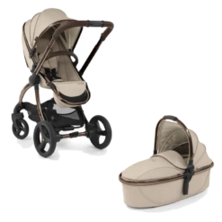 Egg 2 Stroller , Carrycot & Liner (Cream) - Feather Geo
