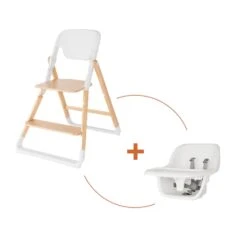 Ergobaby Evolve Highchair With Infant Seat & Tray - Natural Wood