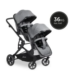 Hauck Atlantic Twin Pushchair - Melange Grey -Baby Products Store hauck double pushchairs hauck atlantic twin pushchair melange grey 4007923500019 28264437186696