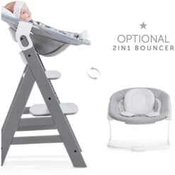 Hauck Alpha+ Wooden Highchair - Grey -Baby Products Store hauck highchairs hauck alpha wooden highchair grey 4007923661178 17555714670728