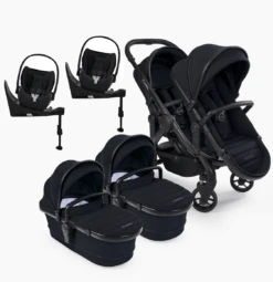 ICandy Peach 7 Twin Cybex Cloud T Travel System - Jet / Black Edition