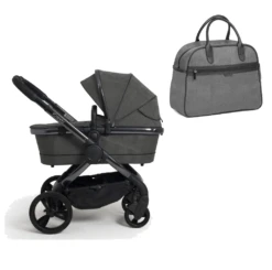 ICandy Peach Pushchair And Bag - Phantom/Dark Grey Check
