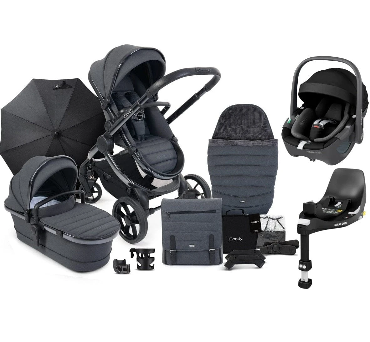ICandy Peach 7 Maxi Cosi Pebble 360 Complete Travel System Bundle - Dark Grey 3 ICandy Peach 7 Maxi Cosi Pebble 360 Complete Travel System Bundle - Dark Grey