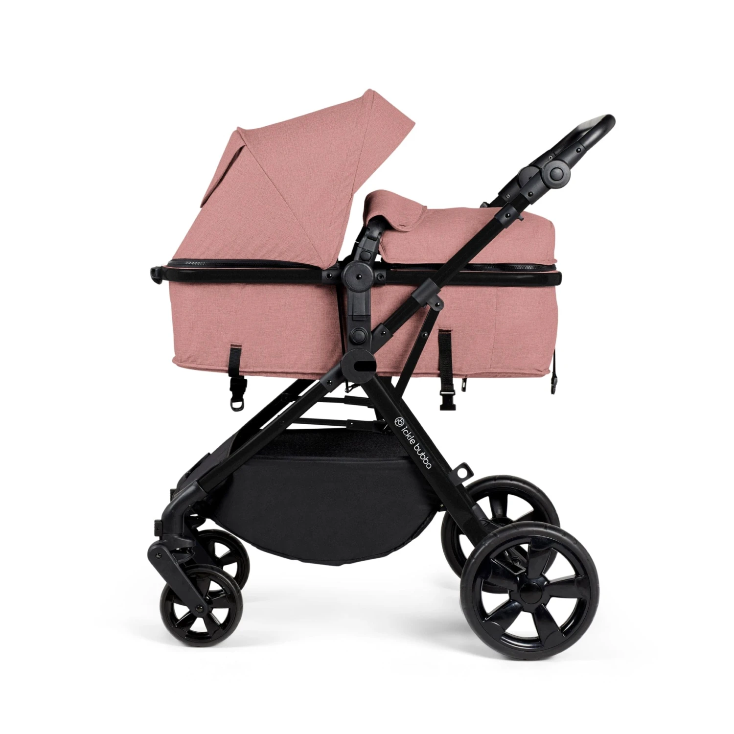 Ickle Bubba Comet I-Size Travel System With Stratus Car Seat & Isofix Base - Black / Dusky Pink / Black 4 Ickle Bubba Comet I-Size Travel System With Stratus Car Seat & Isofix Base - Black / Dusky Pink / Black - Image 2