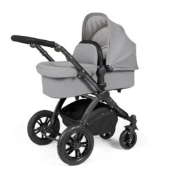 Ickle Bubba Stomp Luxe All-in-One I-Size Travel System With Isofix Base - Black / Pearl Grey / Black -Baby Products Store ickle bubba travel systems ickle bubba stomp luxe all in one i size travel system with isofix base black pearl grey black 5056515026474 31386310312072
