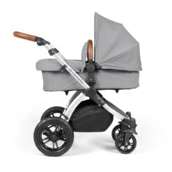 Ickle Bubba Stomp Luxe All-in-One I-Size Travel System With Isofix Base - Silver / Pearl Grey / Tan -Baby Products Store ickle bubba travel systems ickle bubba stomp luxe all in one i size travel system with isofix base silver pearl grey tan 5056515026566 31386119667848