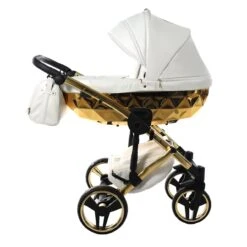 Junama Mirror 2 In 1 Pram - White Gold