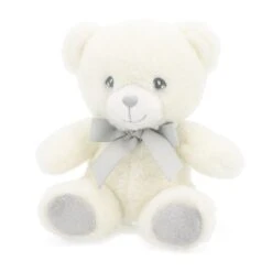 Keeleco White & Grey Bear With Ribbon - 20cm