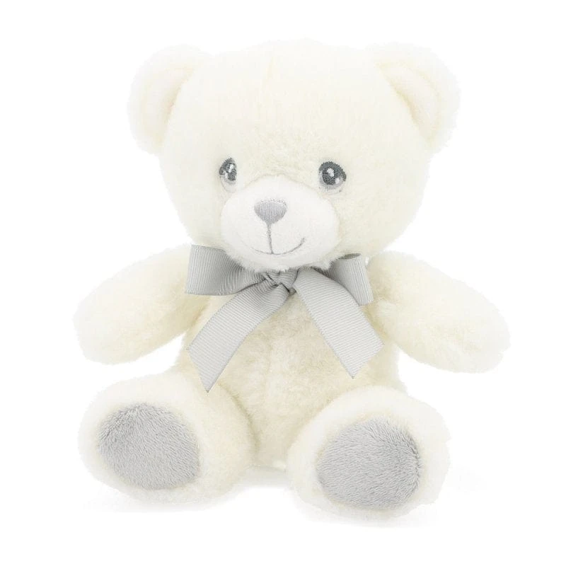 Keeleco White & Grey Bear With Ribbon - 20cm 3 Keeleco White & Grey Bear With Ribbon - 20cm