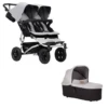 Mountain Buggy Duet With Carrycot Plus - Silver -Baby Products Store mountain buggy prams pushchairs mountain buggy duet with free carrycot silver 9420015761863 mountain buggy duet all terrain double buggy silver 28631652499592