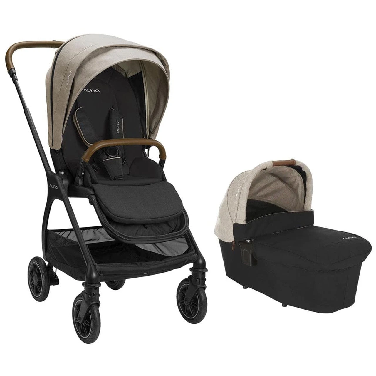 Nuna Triv Stroller And Carrycot - Timber 3 Nuna Triv Stroller And Carrycot - Timber
