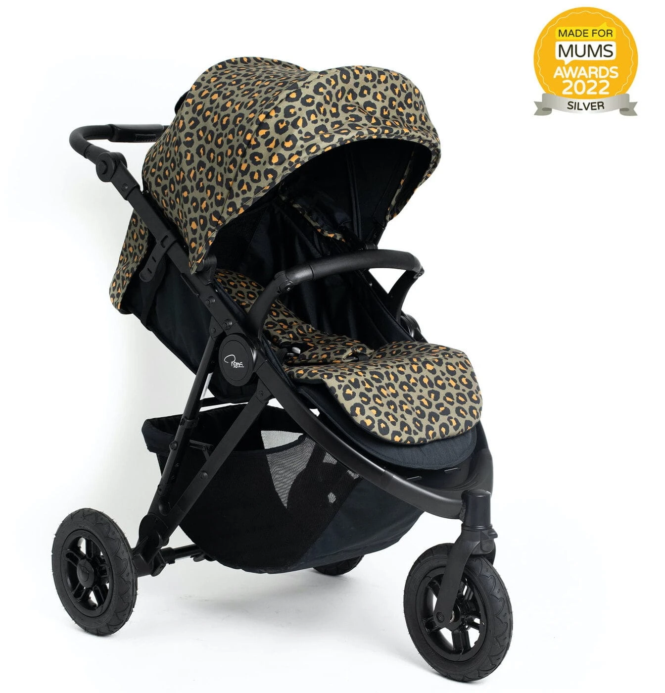 Roma Atlas 3 Wheel Pram - Khaki Leopard 3 Roma Atlas 3 Wheel Pram - Khaki Leopard