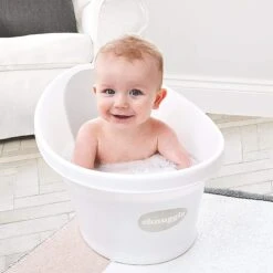 Shnuggle® Shnuggle Baby Bath With Plug - White / Grey -Baby Products Store shnuggle bathtime shnuggle baby bath with plug white grey 5060492570554 17270501310600