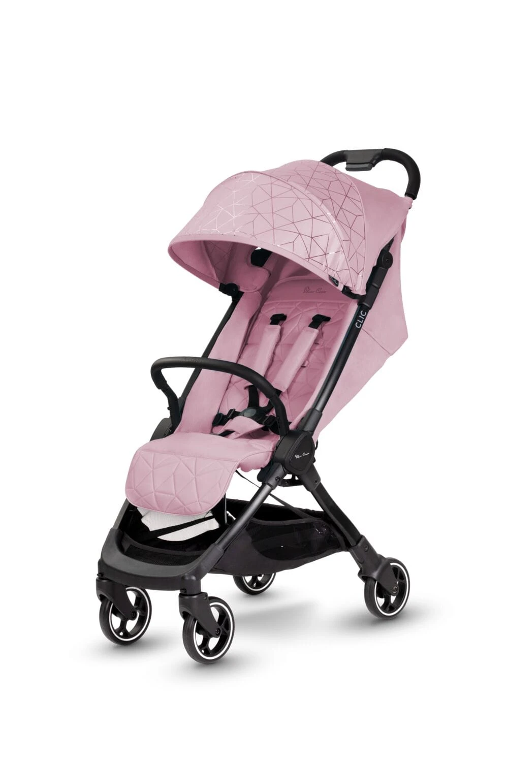 Silver Cross Clic Stroller With Raincover - Pink 3 Silver Cross Clic Stroller With Raincover - Pink