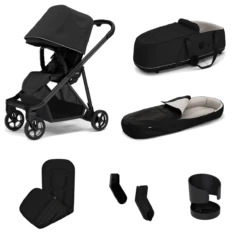 Thule Shine 4-Wheel Stroller Complete Bundle - Black / Black