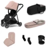Thule Shine 4-Wheel Stroller Complete Bundle - Black / Misty Rose