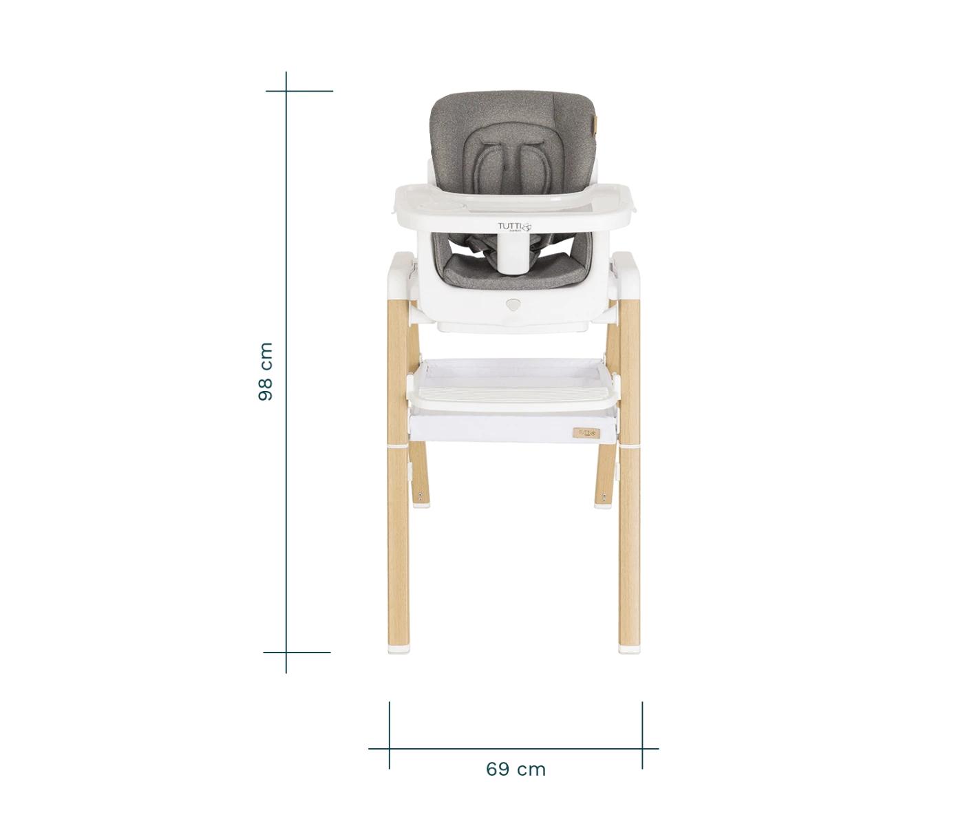 Tutti Bambini Nova Birth To 12 Years Highchair Package - White/Oak 5 Tutti Bambini Nova Birth To 12 Years Highchair Package - White/Oak - Image 3