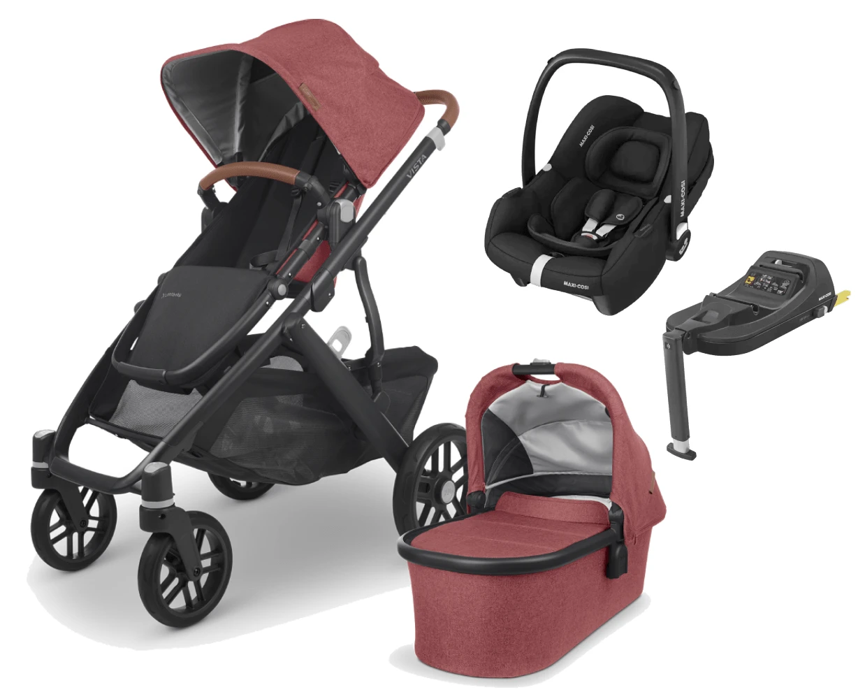 UPPAbaby Vista V2 With Cabriofix I-Size Car Seat And Base - Lucy 3 UPPAbaby Vista V2 With Cabriofix I-Size Car Seat And Base - Lucy