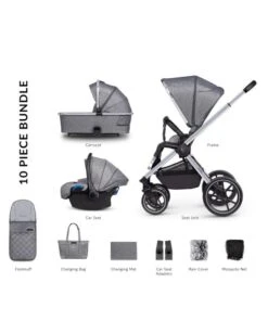 Venicci 3 In 1 Tinum 2.0 Pram - Chrome / Rock Graphite