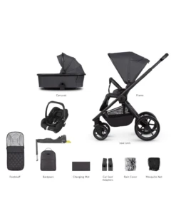 Venicci Tinum Edge Cabriofix I-Size Travel System - Charcoal